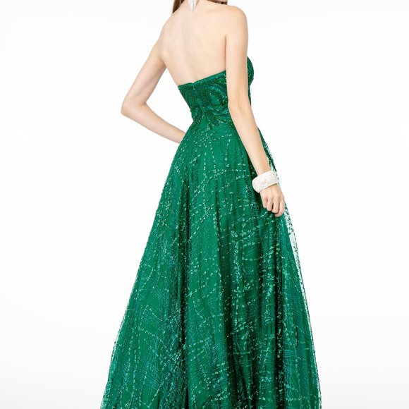 Strapless Sequined Ballgown Shape Dress GSGL2921 - Picture 2 of 7